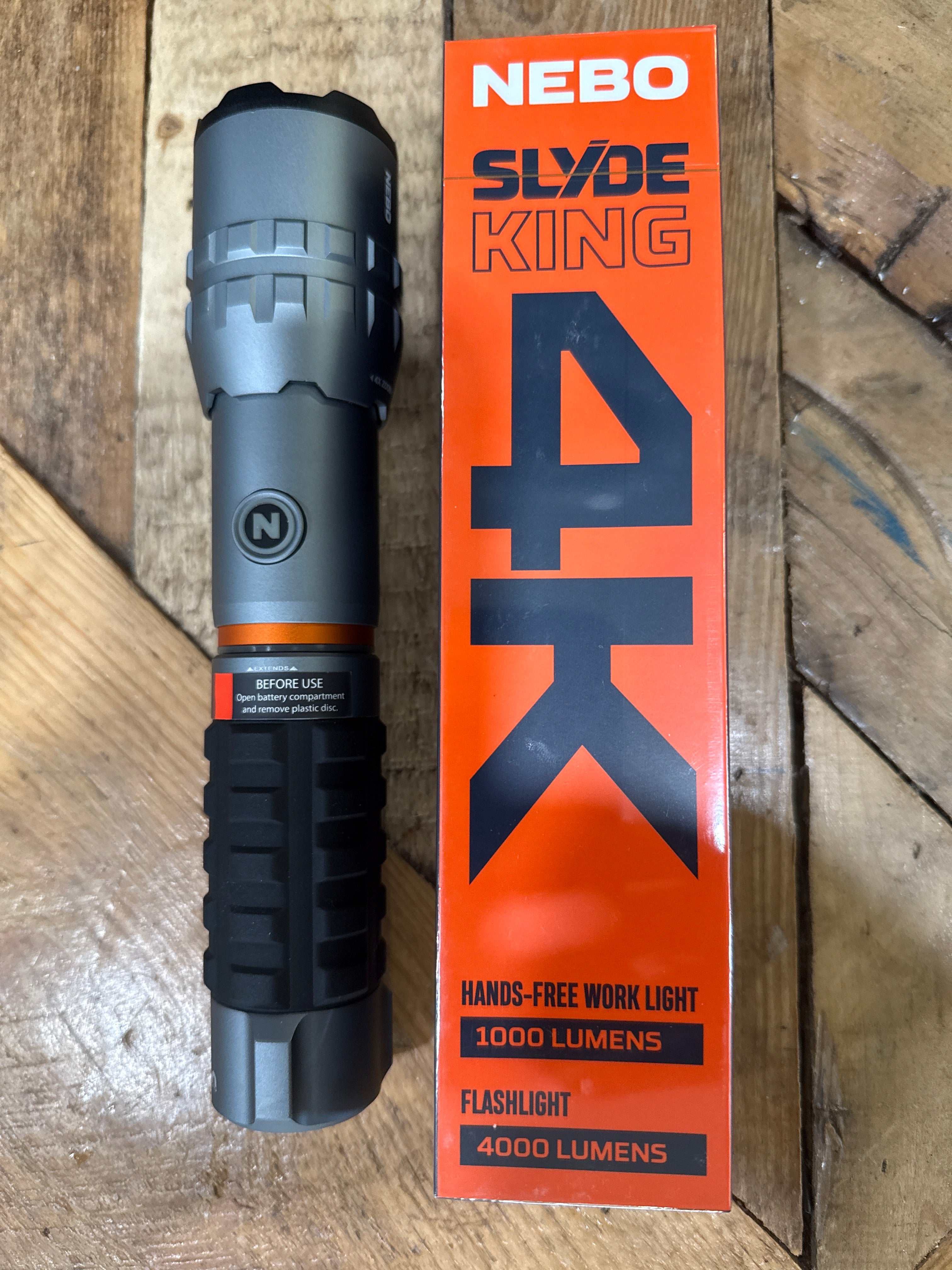 nebo 6156 slyde flashlight and work light 250 Lumen LED flashlight/Worklight Two Pack 8 X EdisonBright AAA alkaline batteries bundle by EdisonBright Herramientas y Mejoras del Hogar grade aluminum NEBO WLT-0003 SLYDE KING Flashlight