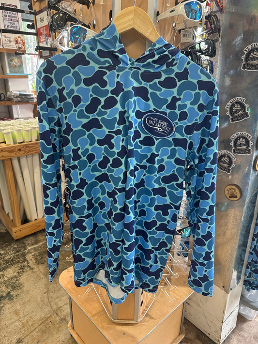 Long sleeve blue camo shirt