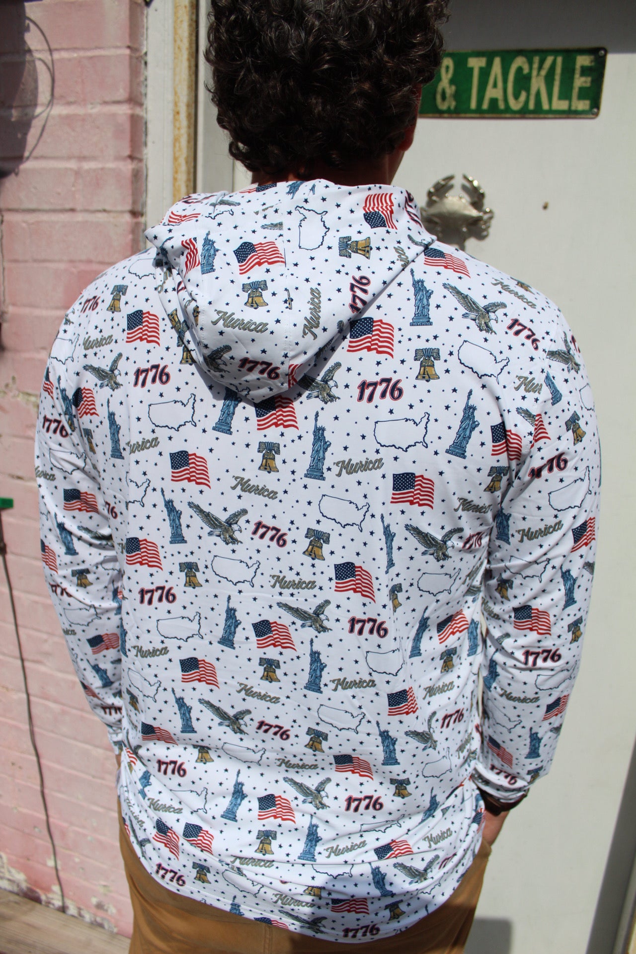 4th of July UV Hooded Long Sleeve